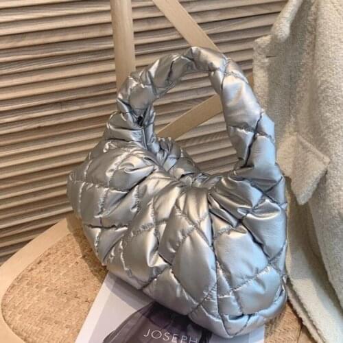 Fashion Hobos Down Cotton Women Handbag Designer Hand Bag Luxury Soft Pu Leather Space Pad Feather Shoulder Bags Large Tote 2021