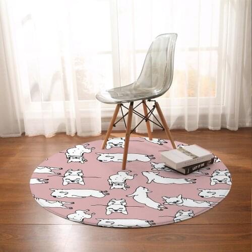 Cartoon Myna Pig European And American Bedroom Carpet Circular Floor Mat Living Room Carpet 60cm 80cm 100cm 120cm 150cm