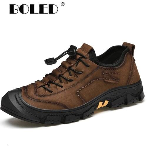 Plus Size Outdoor Shoes Men Genuine Leather Men Shoes Flats Soft Rubber Casual Shoe Comfort Walking Shoes Men Zapatos Hombre
