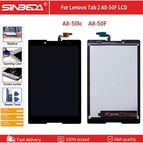 Original For Lenovo Tab 2 A8-50F LCD A8-50LC LCD Display Touch Screen Sensor Digitizer LCD Screen Panel A8-50F LCD Assembly