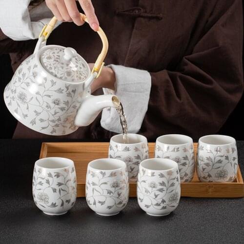 Gift Box Turkish Creative Teapot White Chinese Porcelain Chinese Tea Set Premium Water Jug Samovar Czajnik Tea Infuser Ed50cf