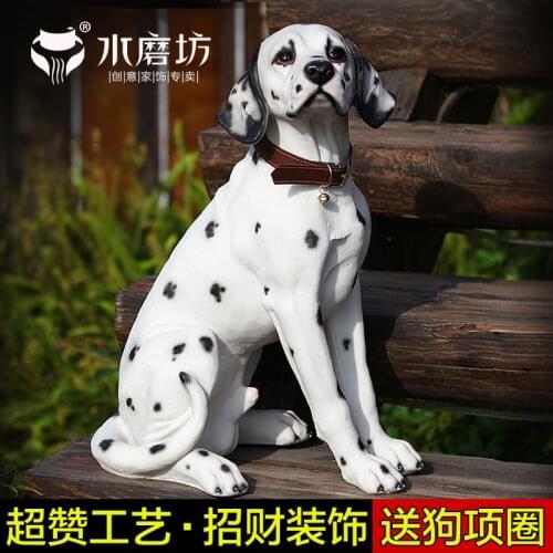 RESIN CREATIVE DALMATIAN DOG STATUE VINTAGE SIMULATION DOG HOME DECOR CRAFTS ROOM DECORATION GARDEN RESIN ANIMAL FIGURINES GIFTS