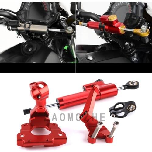Motorcycles CNC Aluminum alloy Adjustable Steering Stabilize Damper Bracket Mount Support Kit For kawasaki Z650 2017