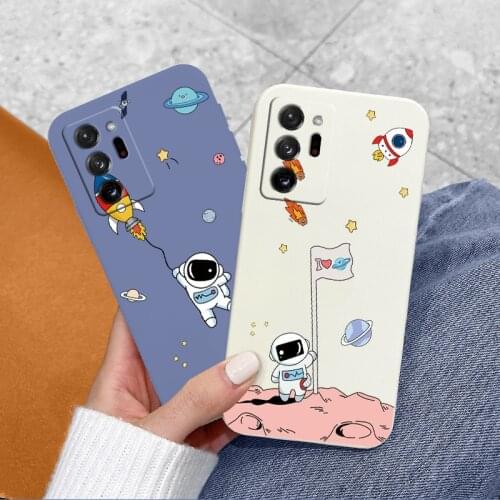 Lunar Astronaut Silicone Case For Samsung Galaxy A72 A52 A42 A32 A22 A21S A02S A12 A02 A71 A51 A41 A31 Shockproof Phone Cover