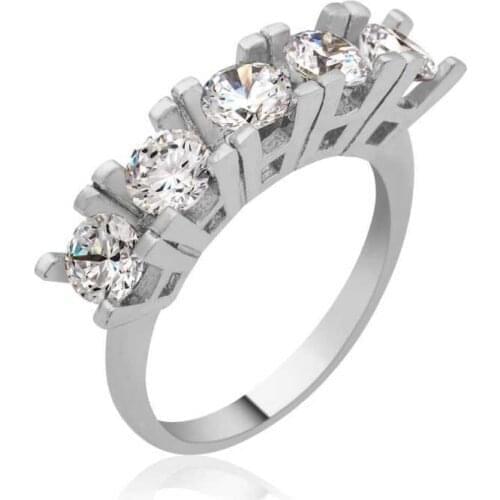Tevuli 925 Sterling Silver 5 Stone Lady 'S Ring
