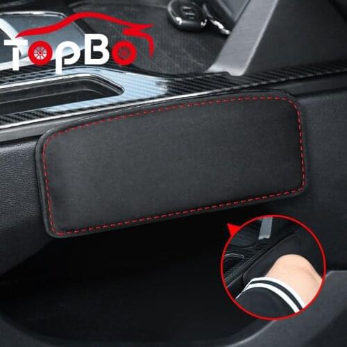 Universal Car Accessories Leather Pillow Elastic Memory Foam Leg Pad Auto Car Cushion Knee Pad Suede Interior Pillow Pad 1Pc