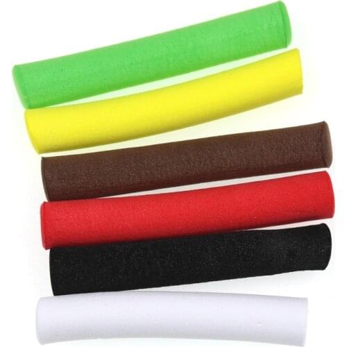12PCS 8mm X 5cm Carp Fishing Foam Mix Color Cylinder Zigrig Pop Up Sticks Hair Rigging Foam Bait Yellow Brown Green Black