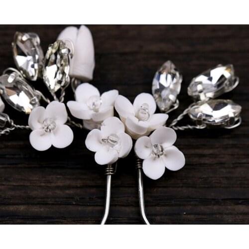 Y166 Bride Hairpins Wedding Luxury Decoration Headwear Jewelry Floral Elegant Stick