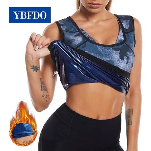 YBFDO 2021 New Camouflage Seamless Sauna Sweat Vest Women Fitness Workout Tops Slimming Sports Pants Abdomen Fat Burning Corset