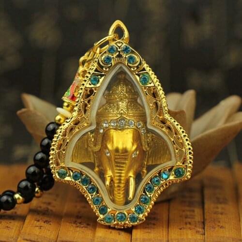 Southeast Asia Thailand Temple Efficacious talisman Bring wealth money GOOD LUCK Elephant God GANESH Buddha card Pendant Amulet