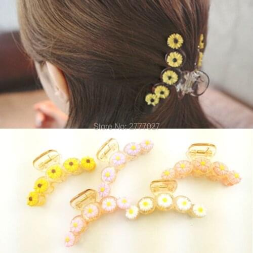 NH01 Womens fashion Hairwear Hair Claws Chrysanthemum Plastic Trendy Ladies Nice Jewelry Hair Clip Six Colors Pretty