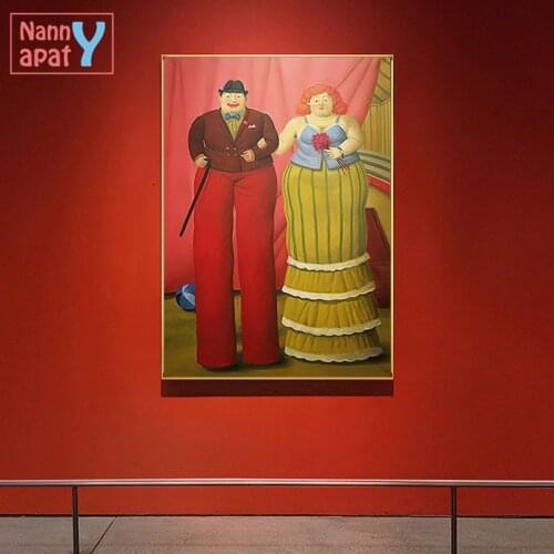 Fernando Botero Stilt Clown Canvas Painting Abstract Posters and Prints Watercolor Wall Art Picture for Living Room Home Decor