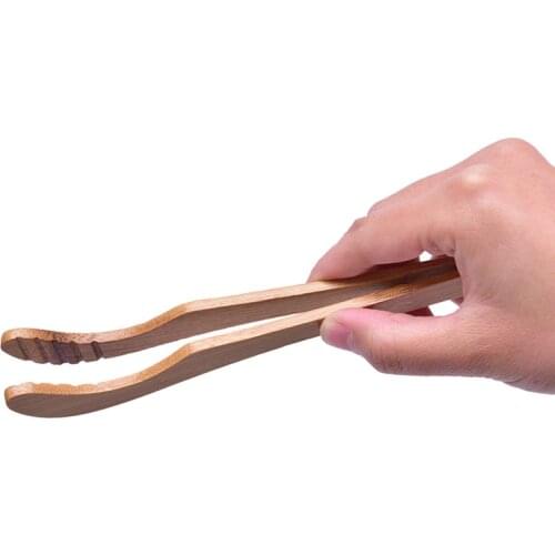 1pc Tea Bamboo Utensil Tongs Tea Wooden Tea Clip Food Toast Tea Tweezer