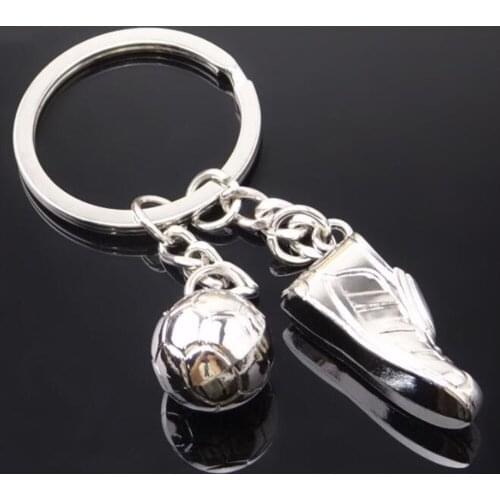 1PC New Football Shoes Keychain Metal Soccer Keyring 2021 Soccer Fans Sports Souvenir Gift Ornament Ring Wholesale Soccer Gift