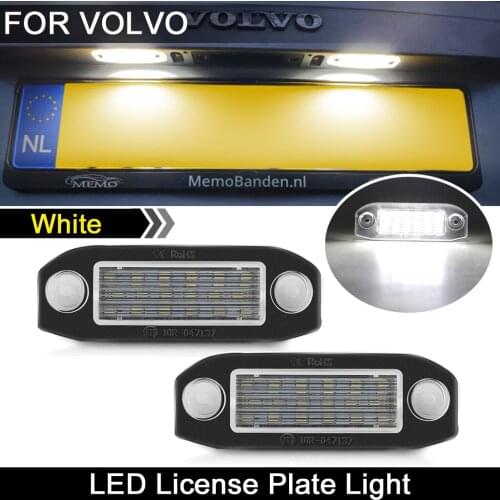 For Volvo C70 S40 S60 S80 V50 V60 V70 XC60 XC70 XC90 Car Rear White LED License Plate Light Number Plate Lamp