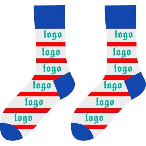 2021 OEM Custom Fancy Novelty Embroidery Socken Mens Color Pattern Logo Chaussettes Customize Cotton Designer Women Sock
