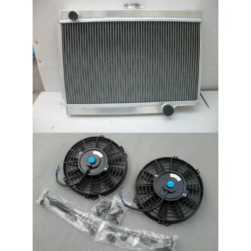 Aluminum Radiator + 2*FAN 1962-1965 For HOLDEN EJ / EH 179 2.9L L6 3 Row MANUAL 1962 1963 1964 1965