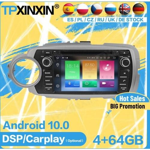 Car Radio 2 Din Cassette Stereo Receiver Wireless Android For Toyota Yaris 2012 2013+ GPS Player Navigation Auto Audio Head Unit