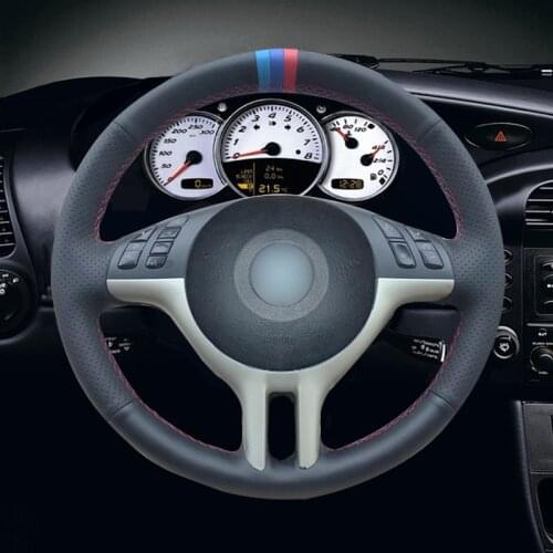 Black Artificial Leather Car Steering Wheel Cover for BMW E39 E46 325i E53 X5