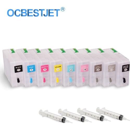 9Colors/Set T5801-T5809 T5811-T5819 T5891-T5899 Empty Refillable Ink Cartridge For Epson Stylus Pro 3800 3880 3890 3850 80ML/PC