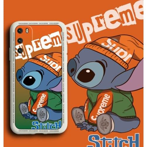 Disney Tide Brand Stitch Is Suitable for Huawei P40 P50pro Liquid Silicone Cartoon Anime Couple Mobile Phone Protective Cover