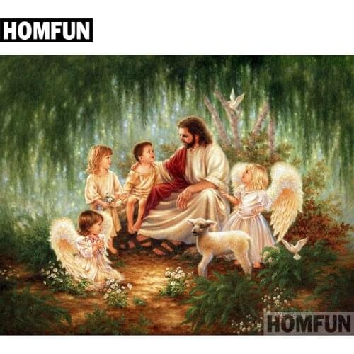 HOMFUN Full Square/Round Drill 5D DIY Diamond Painting "Religion Jesus" Embroidery Cross Stitch 5D Home Decor Gift A06364