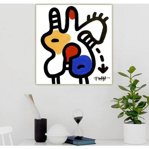 Au dessus du vide, by Jean Pierre Petit Abstract cartoon style Canvas Oil Painting Aesthetic Picture Wall Decor Home Decoration