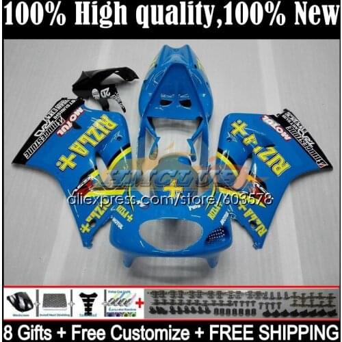 Body For SUZUKI RGV250 RGVT-250 VJ 23 98 RGVT250 19CL.4 RGVT RGV 250 SAPC VJ23 97 98 RGV-250 1997 1998 OEM Fairing RIZLA blue