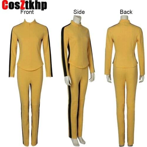 Uma Thurman The Movie Kill Cosplay Bill Costume Womens Yellow Tight Uniform Suits The Bride Cosplay Halloween Party Costumes