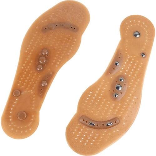Magnetic Therapy Slimming Insoles for Weight Loss Foot Massage Health Care Shoes Mat Pad Brown Acupuncture Sole
