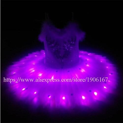 Fashion Show Led Luminous Evening Party Ballet Dress Light Up Stage Performance Costumes For Club Party Bar Halloween Stage Show