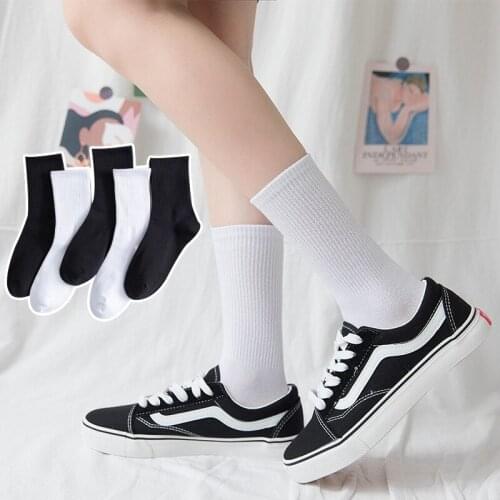 Harajuku Black White Couples Cotton Socks Personality Streetwear Casual Socks Skateboard Sports Socks Men Long/Short Hip Hop Sox
