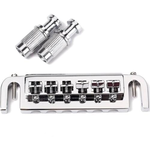 Wraparound Roller Bridge Saddle Tailpiece Combo for LP Style Electric Guitar Replacement Parts Accessories (Silv