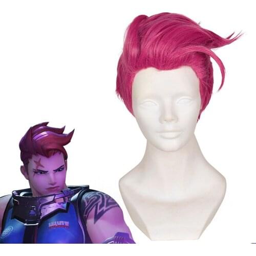 Blizzard Games Overwatch Charliya Rose Pink Reverse Short Hair Cosplay Anime Wig