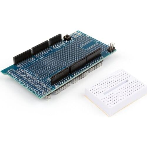 MEGA 2560 R3 Proto Prototype Shield V3.0 Expansion Development Board + Mini PCB Breadboard 170 Tie Points for arduino DIY