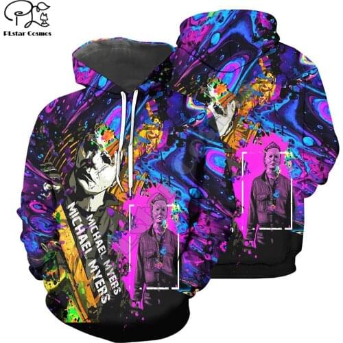 PLstar Cosmos Newest Halloween Movie Michael Myers Horror Terror Colorful 3DPrint Men/Women Streetwear Harajuku Funny Hoodies 14