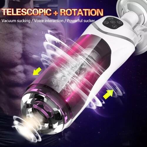 Full Automatic Piston Telescopic Rotation Male Masturbator Cup Adult Sex Toys Real Vagina Sucking Vibrator Handsfree Sex Machin