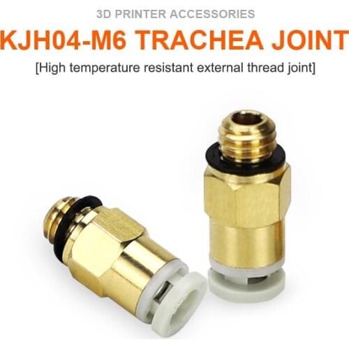 5Pcs 3D Printer Accessories PC4-M6 Pneumatic Quick Coupling Tracheal Thread Straight Through Quick Coupling