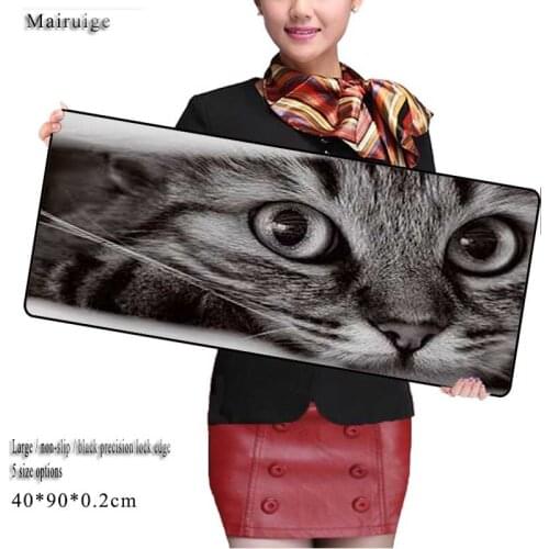 Mairuige Cat Eyes Mouse Pad Rubber Large Size Laptop Legends Gear Notbook Computer Gaming for Gamer Play Mat 30x80cm 40x90cm