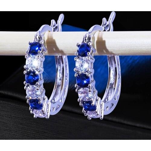 Earrings for Women Jewelry 14K gold pendientes Fashion Round Circle Clear Mosaic CZ Zircon Stud DIY Earring Jewelry