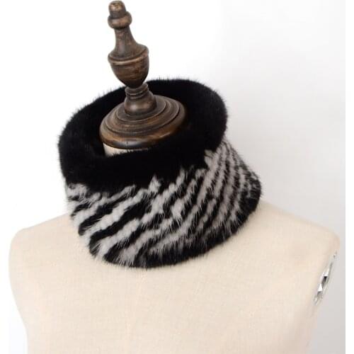 Ring Scarf Winter Women Real Fur Mink Warm Ring Scarfs Fashion 2020 For Women Knitted Female Loop Mink Scarfs