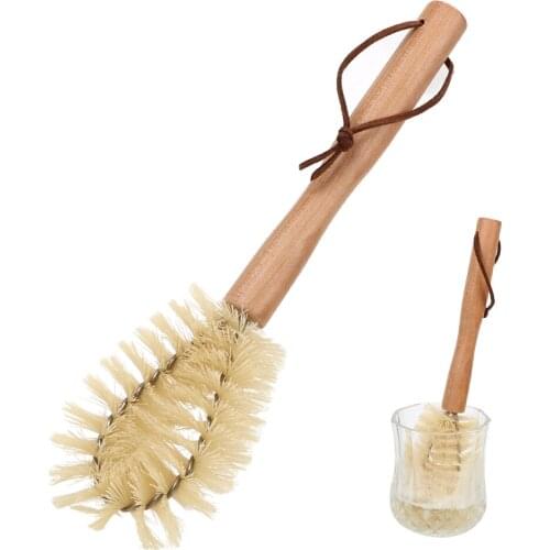 Bottle Pot Brush Wooden Long Handle O-shaped Cup Brush Cleaning Brush Kitchen Supplies