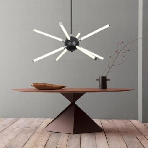 LODOOO Chrome plating Modern Led Pendant Lights For Living Room Bedroom Acrylic Light Pipe Dining Room Kitchen Led Pendant Lamps