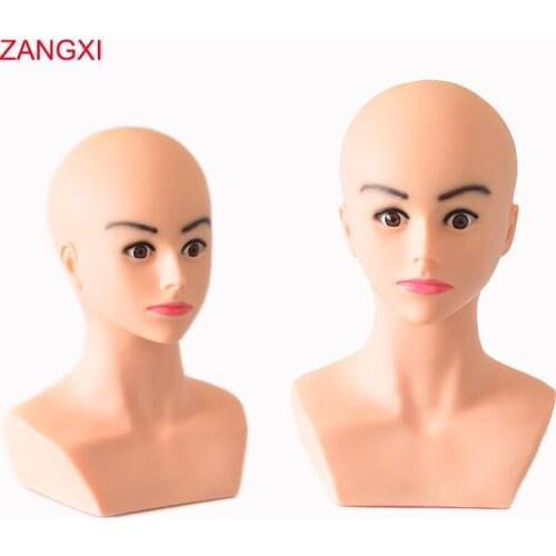 High Grade Soft Dolls Head Bald Manikin Head For Wig Making Hat Display Maniquin Head Wig Holder Mannequin Head With Shoulder