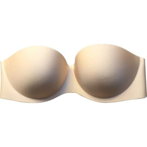 One Piece Strapless Push Up Bras Top Women Cotton Seamless Lift Brassiere Female Sexy Strapless Wire Free Solid Invisible Bras