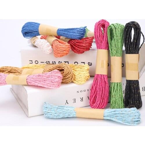 12pcs 10m Macrame Paper String Cord Colored Rope Craft Cord for DIY Crafts Knitting Plant Hangers Christmas Wedding Decoration