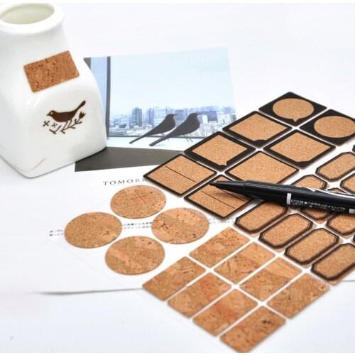 24/48pcs Wooden Labels Sticker Craft Kitchen Bottle Jars Organizer Labels Sticker Packaging Sealing Label Album Adhesive Sticker