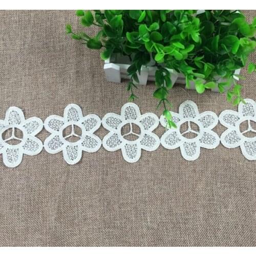 3 Yards 8cm/3.2'' Width Embroid Guipure Lace Trim or Fabric Warp Knitting DIY Garment Accessories