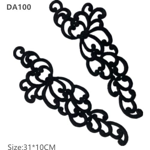 5 pairs Mirror LP-DA100 white gold black Flower Floral Lace Fabric Sewing Trim Wedding Dress Applique Lace patch/mixed batch