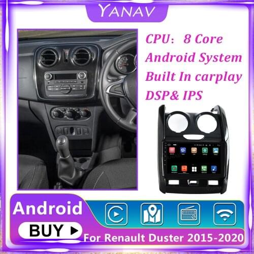 Car Radio Audio Tape Recorde For Renault Duster 2015-2020 GPS Navigation Android 2Din Multimedia MP3 Player Wireless Carplay